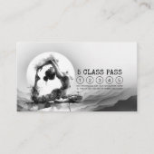 霊気インストラクターヨガポーズ白黒クラスパス ロイヤリティカード (正面)