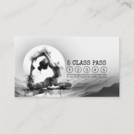 霊気インストラクターヨガポーズ白黒クラスパス ロイヤリティカード