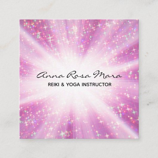 *~*霊気エネルギーヒーリングレイライトワーカーグリッター スクエア名刺 (正面)