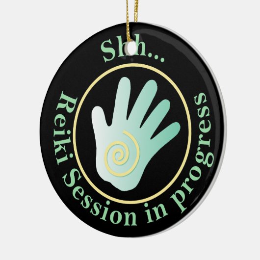 霊気エネルギー手のドア・ハンガー セラミックオーナメント (左)