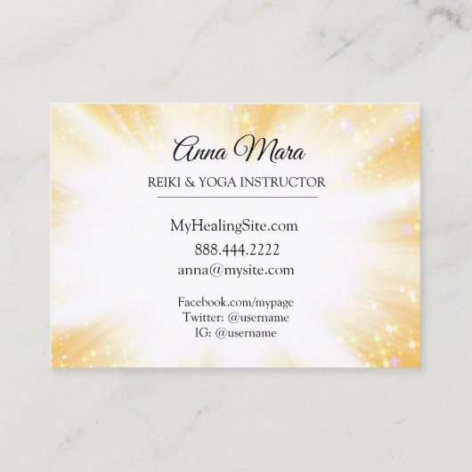 ~霊気エネルギー金ゴールド癒し輝き 名刺 (裏面)