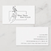 霊気シンプルホヒーラークリスタルハンドモダン 名刺 (正面/裏面)