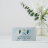 霊気シンボルとヒーリングハンズゴールデンマーブル 名刺 (スタンド正面)