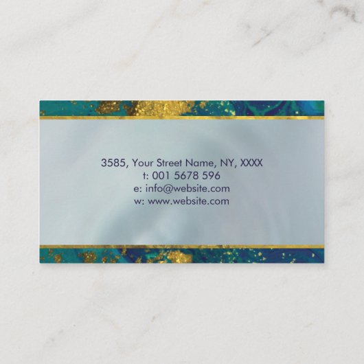 霊気シンボルとヒーリングハンズゴールデンマーブル 名刺 (裏面)