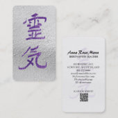 *~*霊気シンボル漢字日本QRシルバーパープル 名刺 (正面/裏面)