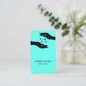 霊気ハンズターコイズスピリチュアルヒーラー 名刺 (スタンド正面)