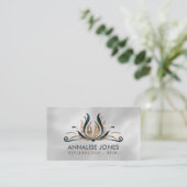 霊気ヒーリングハンズインロータスアワロンと金ゴールド 名刺 (スタンド正面)