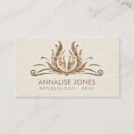 霊気ヒーリングハンズインロータスパステル金ゴールド 名刺