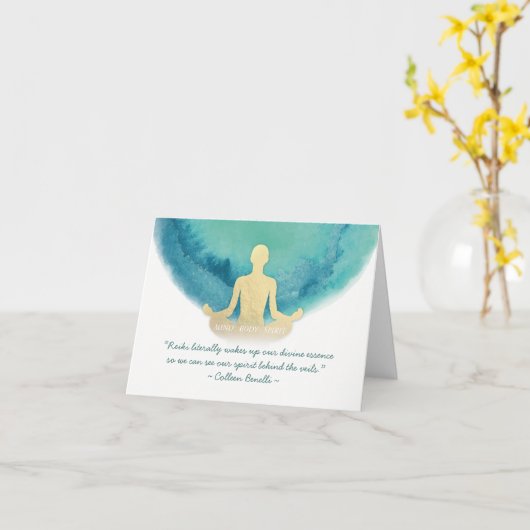 霊気マスタおよびヨガ仲介インストラクター引用文 カード (黄色い花)