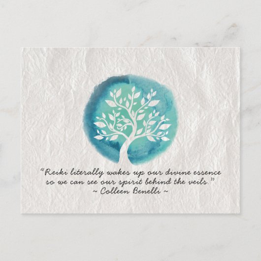 霊気マスタおよびヨガ仲介インストラクター引用文 ポストカード (正面)