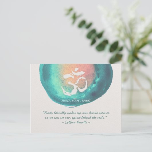 霊気マスタおよびヨガ仲介インストラクター引用文 ポストカード (スタンド正面)