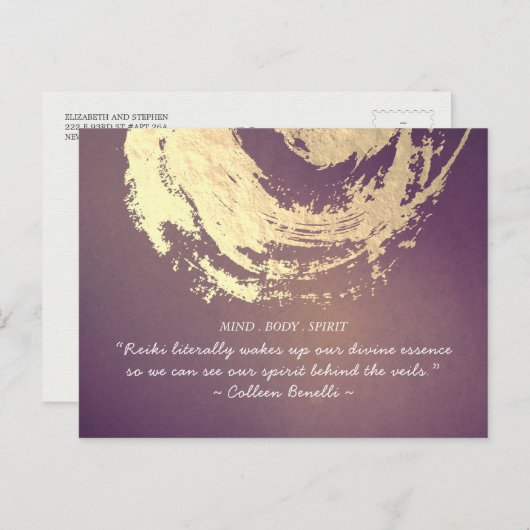 霊気マスタおよびヨガ仲介インストラクター引用文 ポストカード (正面/裏面)