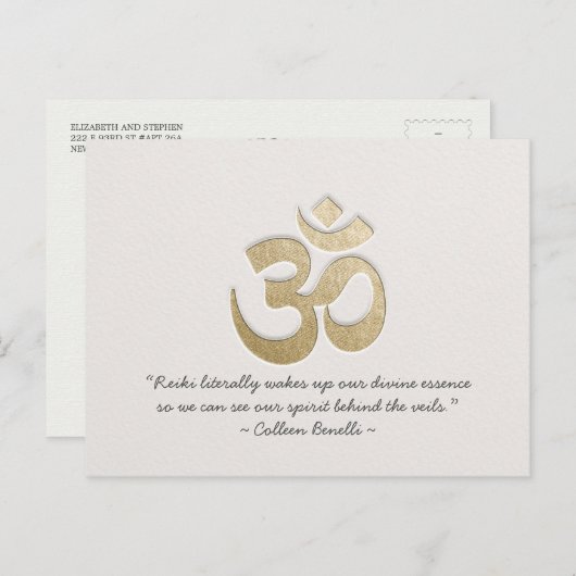 霊気マスタおよびヨガ仲介インストラクター引用文 ポストカード (正面/裏面)