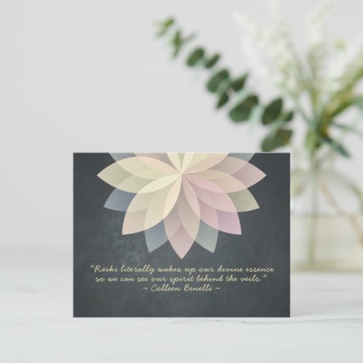 霊気マスタおよびヨガ仲介インストラクター引用文 ポストカード (スタンド正面)