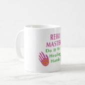 霊気マスターがヒーリングハンドでそれをする コーヒーマグカップ (正面左)