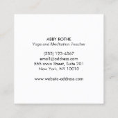 霊気マスターとチャクラ紫 スクエア名刺 (裏面)