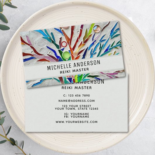 霊気マスターエネルギーヒーラーカラフル 名刺