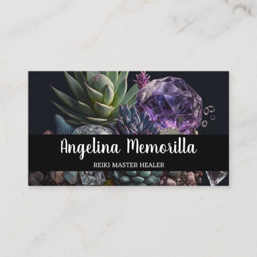 霊気マスターエネルギー労働者の多肉結晶 名刺 (正面)