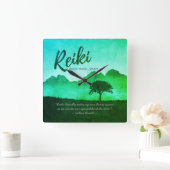 霊気マスターヨガ仲介インストラクター引用文 スクエア壁時計 (ホーム)