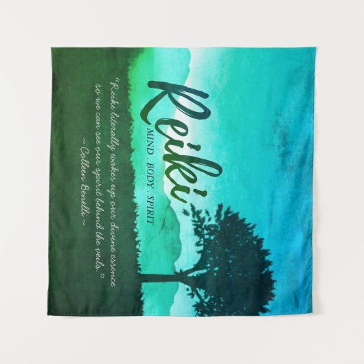 霊気マスターヨガ仲介インストラクター引用文 タペストリー (正面(横))