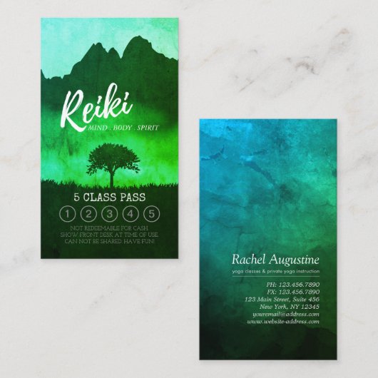 霊気マスターヨガ仲介5クラスパスロイヤリティ ロイヤリティカード (正面/裏面)