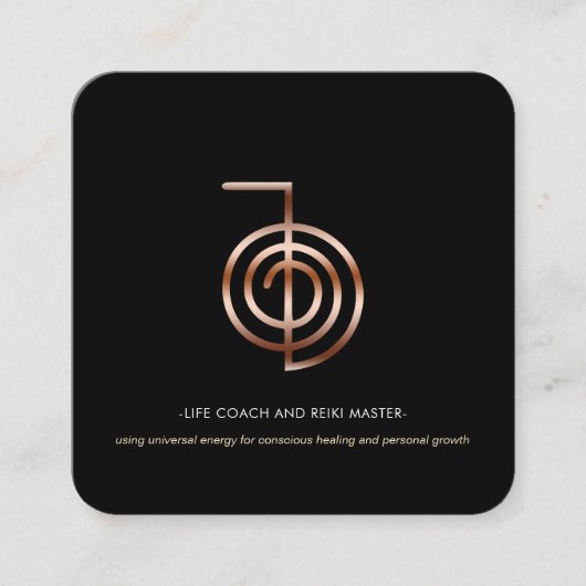 霊気マスターライフコーチ スクエア名刺 (正面)
