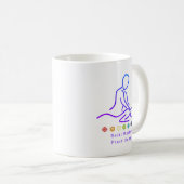 霊気マスター実施者のアウトライン白 コーヒーマグカップ (正面右)