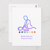 霊気マスター実施者のアウトライン白 ポストカード (正面/裏面)