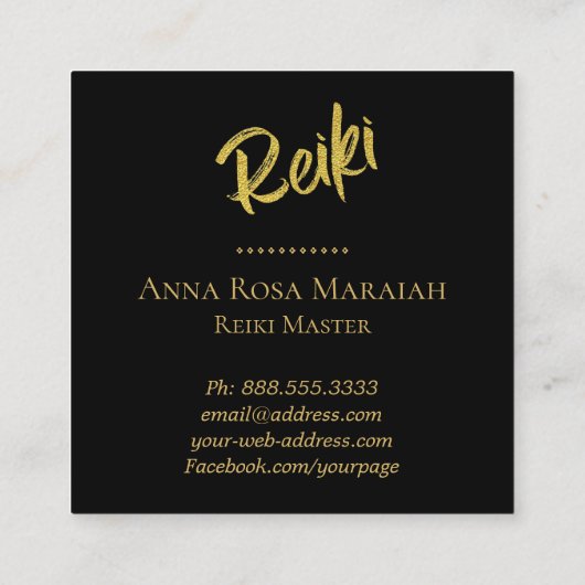 *~*霊気マスター開業医エナジーヒーラーヒール スクエア名刺 (裏面)