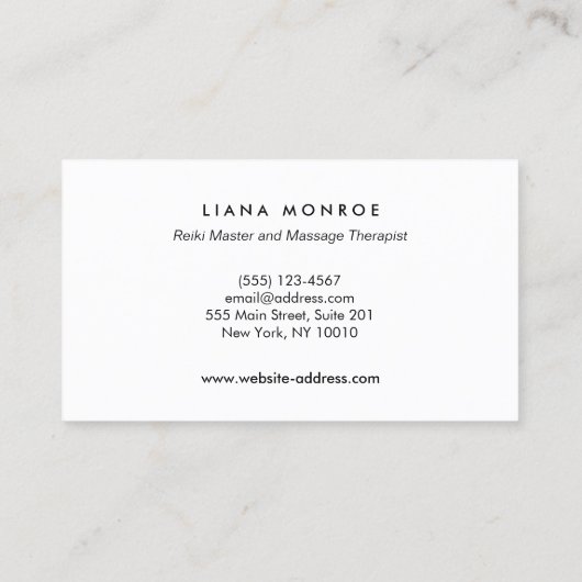 霊気マスター&ヨガインストラクターチャクラロータス 名刺 (裏面)