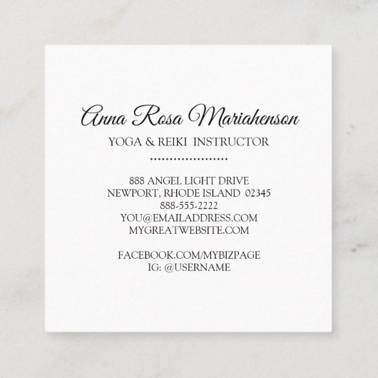 *~*霊気マッサージのエネルギー癒しのきらめき光 スクエア名刺 (裏面)