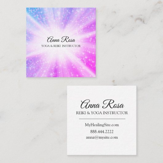 *~*霊気マッサージエネルギーのヒーリングレイ スクエア名刺 (正面/裏面)