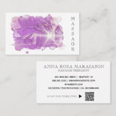 *～*。霊気マッサージセラピストマッサージセラピーQR  名刺 (正面/裏面)