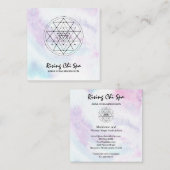 *~*霊気マッサージパステル聖なる幾何学ヨガ スクエア名刺 (正面/裏面)
