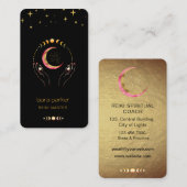 霊気ヨガヒーリングハンズクレセントムーンフェイズミスト 名刺 (正面/裏面)