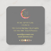 霊気ヨガヒーリングハンズクレセントムーンフェイズ スクエア名刺 (裏面)