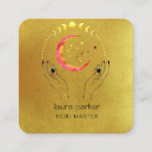 霊気ヨガヒーリングハンズクレセントムーンフェイズ スクエア名刺 (正面)