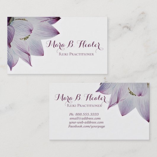 *~*霊気ヨガロータスエナジーヒーラーライト充填 名刺 (正面/裏面)