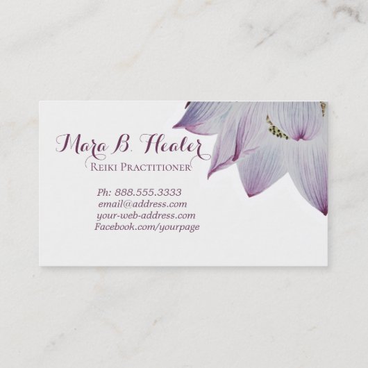 *~*霊気ヨガロータスエナジーヒーラーライト充填 名刺 (裏面)