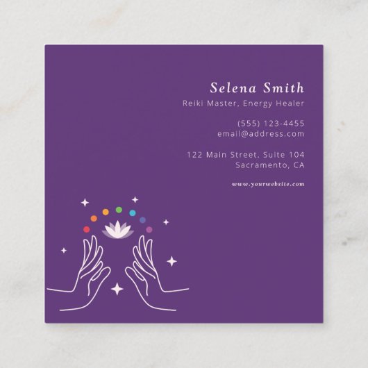 霊気付き名刺チャクラ スクエア名刺 (裏面)