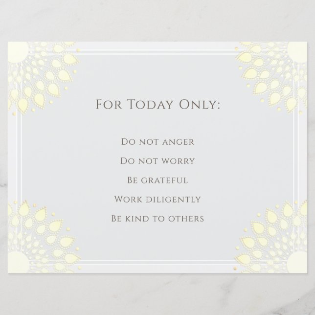 霊気原則、戒律 (正面)