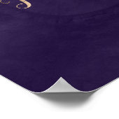 霊気原則 – 金ゴールド上のパープルロータス ポスター (角)