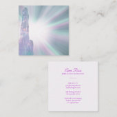 ~霊気癒しの手が光る軽労働者マッサージ スクエア名刺 (正面/裏面)