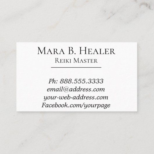 *~*霊気術者またはマスターエネルギー治療者 名刺 (裏面)