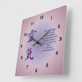 霊気記号(今日のみ感動的) スクエア壁時計 (傾斜)