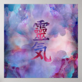 霊気記号 – 水色 ポスター (正面)