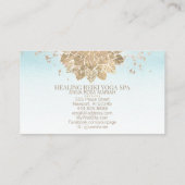 *~*霊気金ゴールドアクアグリッターヨガスピリチュアルマンダラ 名刺 (裏面)