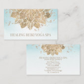 *~*霊気金ゴールドアクアグリッターヨガスピリチュアルマンダラ 名刺 (正面/裏面)