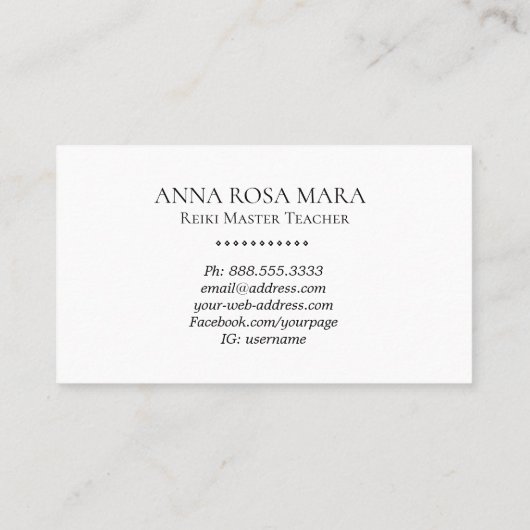 *~*霊気開業医がマスターエネルギー治療器 名刺 (裏面)