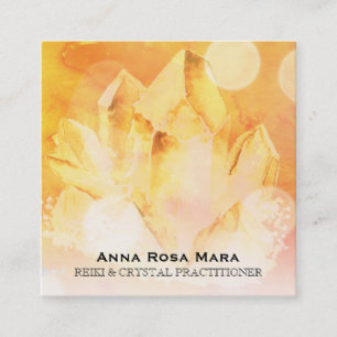 *~*霊気·ヒーラー·ヨガ·シトリン·クリスタル·マッサージ スクエア名刺